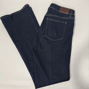 Lauren Ralph Lauren Women's Bootcut Jeans Size 8 Dark Wash W/ 100% Sheep Leather